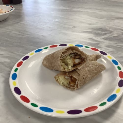 Oven fried crispy chicken wrap 